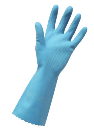 Edco Merrishine Rubber Gloves Silver Lined Blue