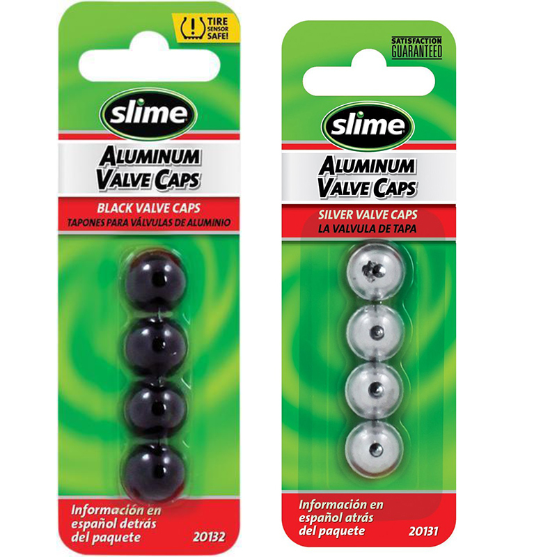 Slime Aluminium Anodized Valve Caps Pack 4