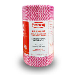 Colour: Tiddox Premium Heavy Duty Antibacterial Wipes Red