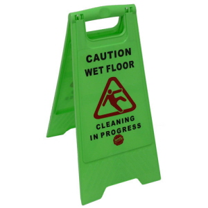 Choose Sign: Caution Wet Floor Cleaning in Progress- Fluoro Green - NACSIGN WC-G