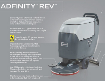 Nilfisk Adfinity X20R REV Walk Behind Floor Scrubber Features