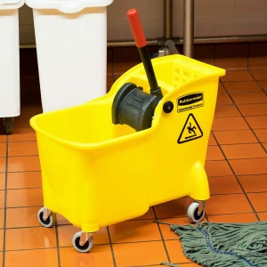 All-in-one Mop Bucket and Wringer Combo in Use