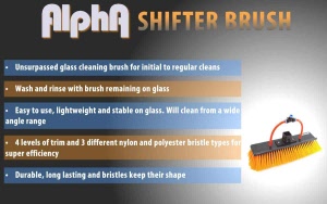 Alpha Shifter 308 Glass Brush with Built-in Rinse Bar 12"