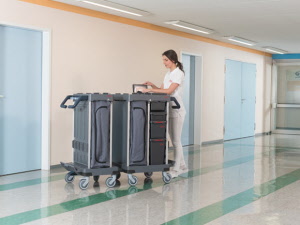 C-A Origo 2 Janitorial Trolley Standard Configurations Recycled Model in Use
