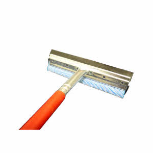 Double Sided Window Squeegee Red with Sponge and Handle