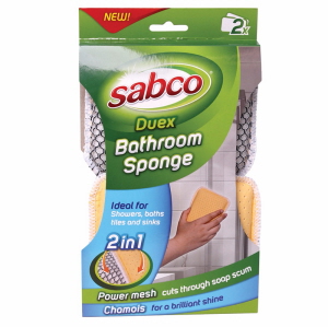 Sabco Duex Bathroom Sponge Dual Action Cleaning Pad 2 Pack