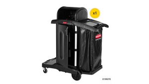 Executive High-Security Janitorial Cleaning Cart with Doors and Hood
