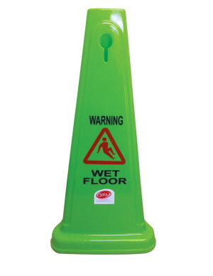Green Warning Wet Floor Safety Cone