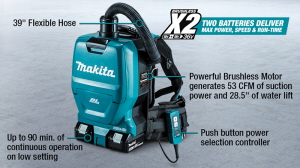 Makita DVC260 Cordless Brushless Backpack Vacuum Cleaner