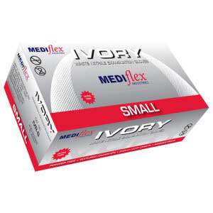 Mediflex Ivory White Nitrile Examination Gloves Powder Free