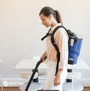 pacvac-velo-cordless-backpack-vacuum-cleaner-in-use