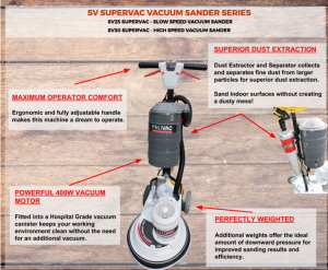 Polivac SV30 SuperVac High Speed Vacuum Sander Features and Benefits