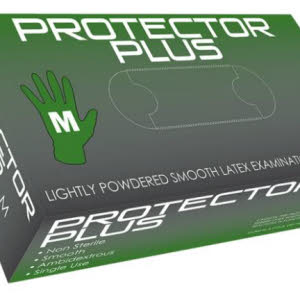 Mediflex Protector Plus Lightly Powdered Smooth Latex Examination Gloves