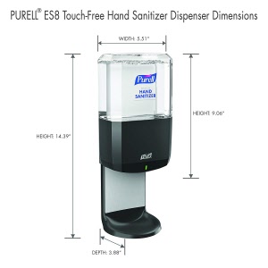 Purell ES8 Hand Sanitizer Touch-Free Dispenser Dimensions