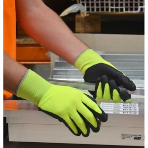 Proval PYG1 Fluorescent Polyester Glove with NItrile Coated Palm