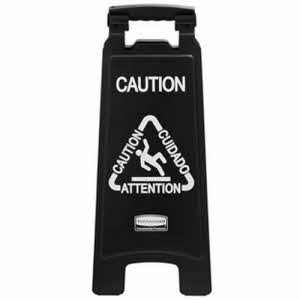rubbermaid-multilingual-caution-2-sided-sign-black-1867505-1
