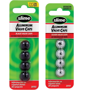 Slime Aluminium Anodized Valve Caps Pack 4
