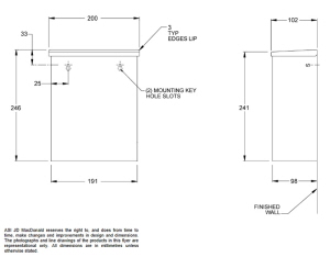 Surface Mounted Sanitary Napkin Disposal 4.5L Dimensions