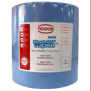 Tiddox BlueMax Wipes Jumbo Roll 50cm x 30cm
