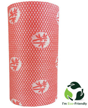 Tiddox EcoStrong Bamboo Wipes Roll 50cm x 30cm Red