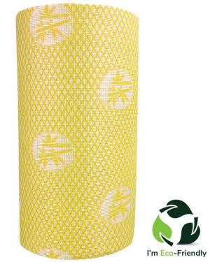 Tiddox EcoStrong Bamboo Wipes Roll 50cm x 30cm Yellow