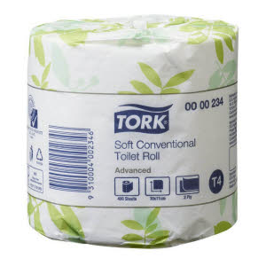 Tork Soft Conventional Toilet Roll 2 Ply x 400 Sheets Advanced T4