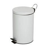 Compass Bin Pedal Round White Powder Coated 12L