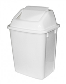 Compass Push Top Bin Rectangular White 38L