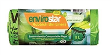 Envirostar Garbage Bag Compostable Green 8L 25Roll 