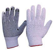 Gloves Polycotton PVC Dot SMLMED Pair Red Cuff
