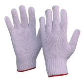 Gloves Polycotton SMLMED Pair Red Cuff