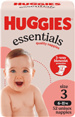 Huggies Essentials Nappies Crawler 52PK 611kg 4CTN Size 3