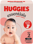 Huggies Essentials Nappies Infant 54PK 48kg 4CTN Size 2