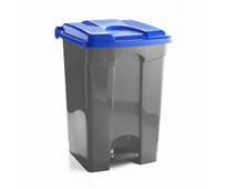 Pedal Bin 70L Grey Base Blue Lid