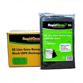 RapidClean Garbage Bag 82L Extra Heavy Duty Black 25PK 8CTN