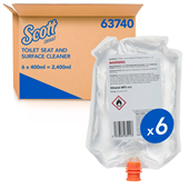 Scott Toilet Seat and Surface Cleaner 63740 Clear 6 Pouches  Case