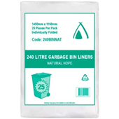 Tailored Garbage Bags 240L AP Natural 25Pk 8CTN