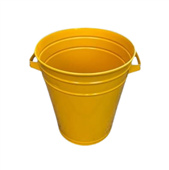 Yellow Galvanised Bin With Handles Outwards 55L